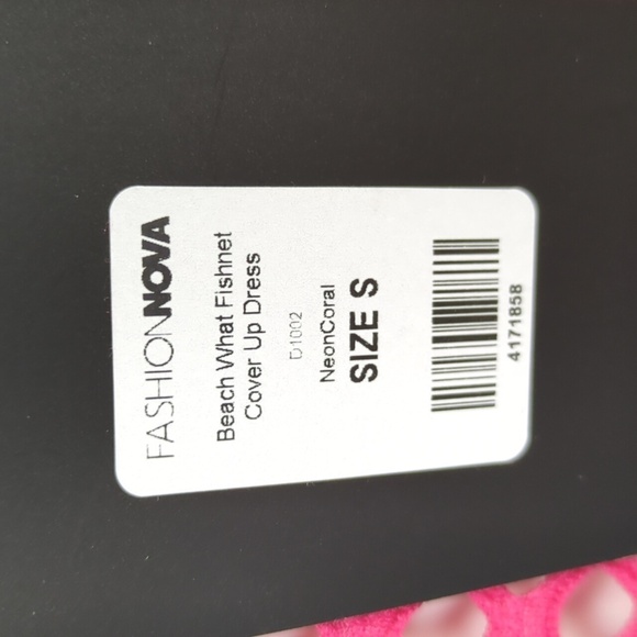 Fashion Nova Beach What Fishnet Cover Up Dress, Hot Barbie Pink - Picture 7 of 7